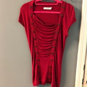 Anthropologie dressy red t-shirt. Size S